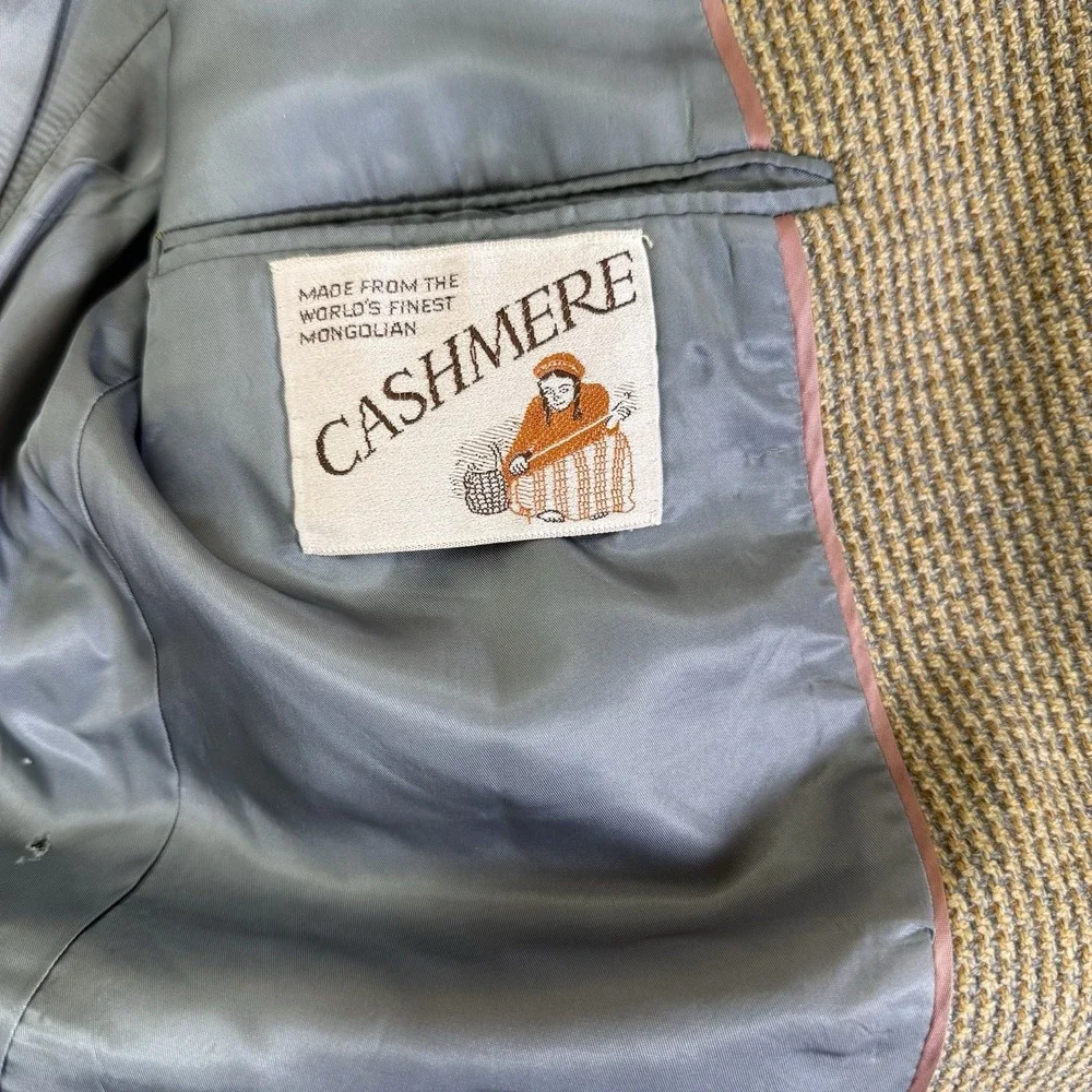 Cashmere South Wick Mens Sport Coat-42T Golden Brown Indiana Jones Professor‎